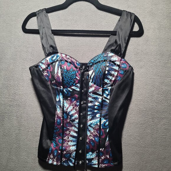 Women's Three Pink Hearts- Pretty as a Peacock Corsette/Cami Top Size Small NWT - Picture 1 of 4